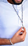 Garnet with lava Necklace