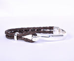 Half circle rounded silver with Half double layer rounded Genuine leather.