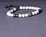 The Howllite and Hematite Beads Bracelet.