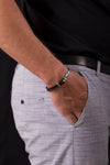 Half circle rounded silver with Half double layer rounded Genuine leather.