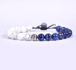 Half Howlite, Half Lapis Beads Bracelet