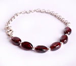 Half Silver Half garnet hyperiid shape  stones