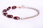Half Silver Half garnet hyperiid shape  stones