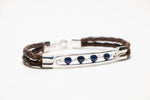 Double Genuine Leather, cuff bracelet.